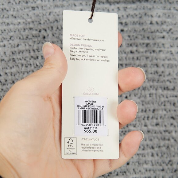 Calia Lunar Jaquard Funnel Neck Sweater Women's Small NEW - Picture 6 of 8